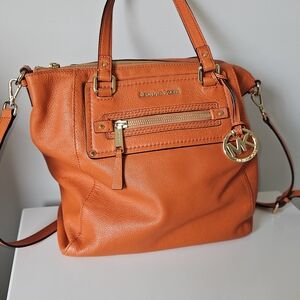 Michael Kors Orange Leather Tote Bag